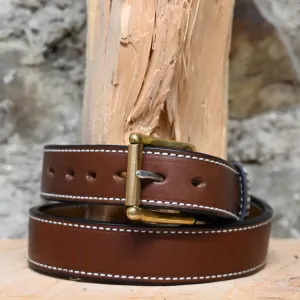 1.5 Medium Brown Single Stitched Belt