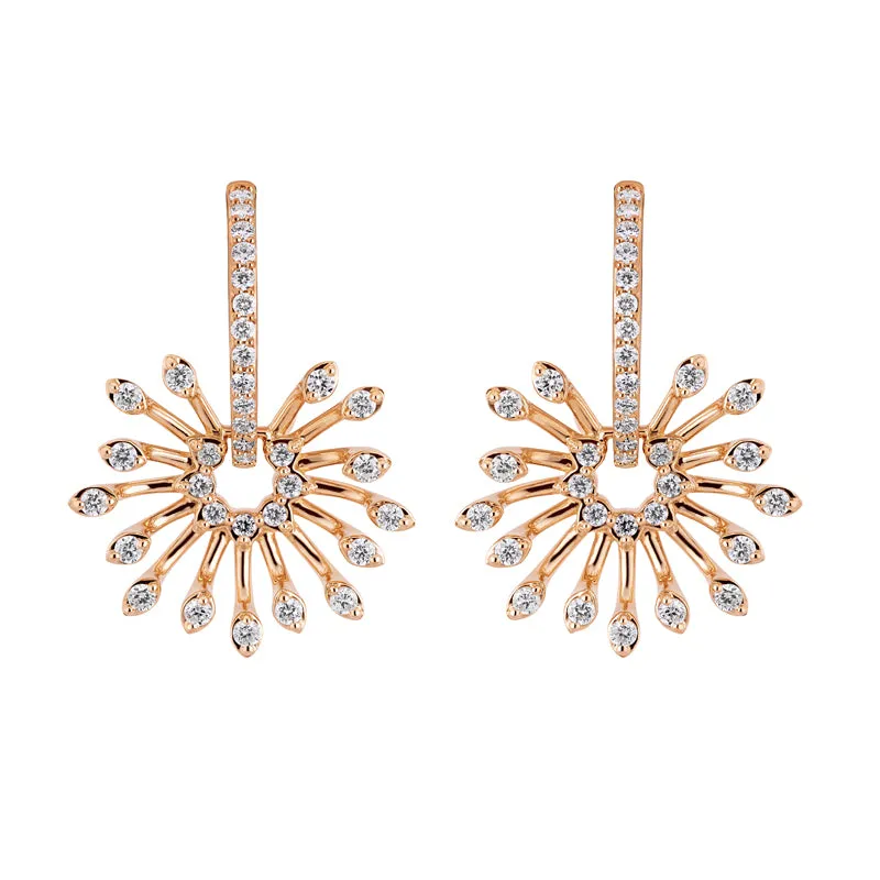 18k Luminus Pink Gold Earring With 0.72 Cts Vs-Gh Diamonds