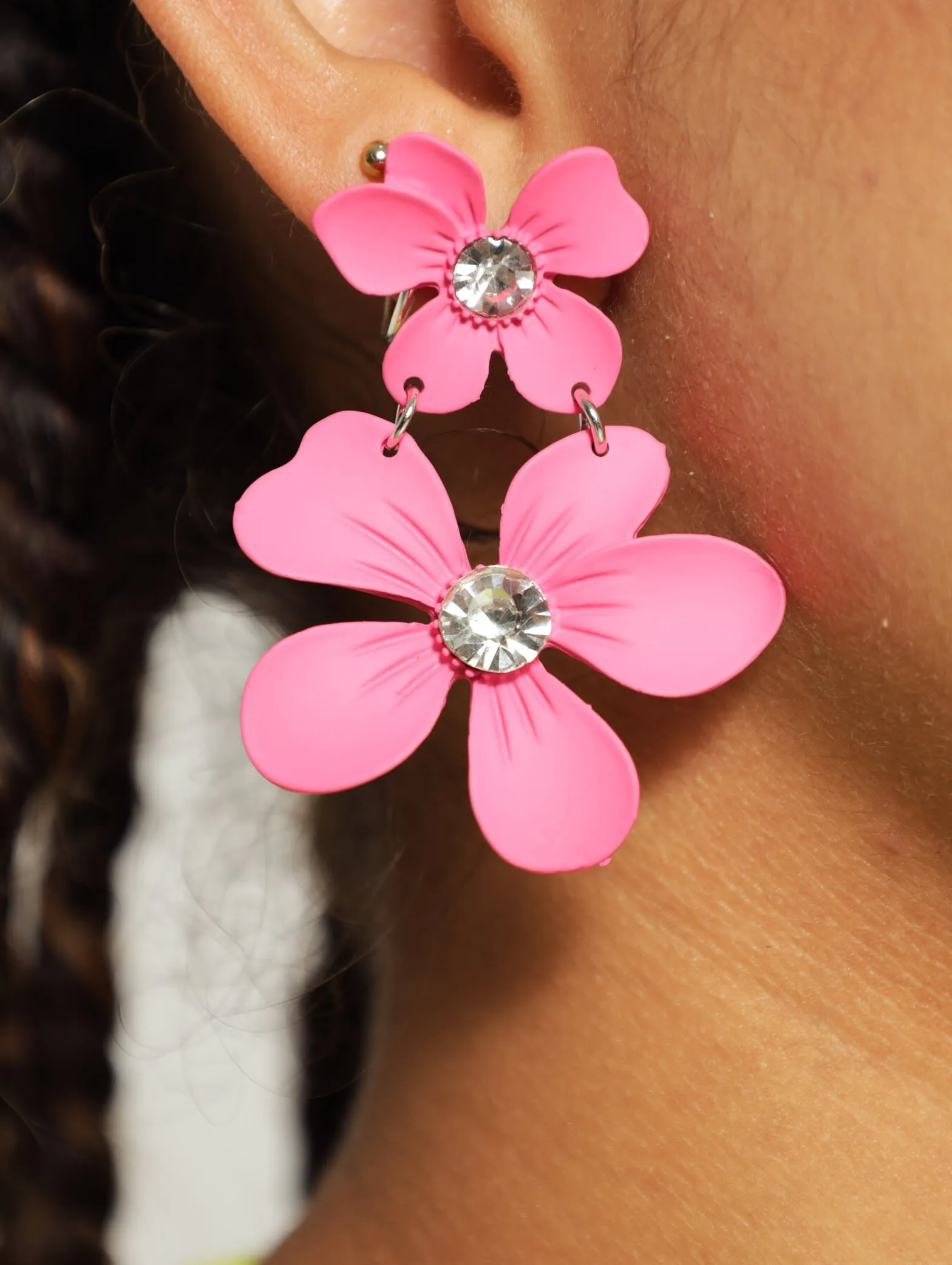 2 Layer Statment Flower Earrings
