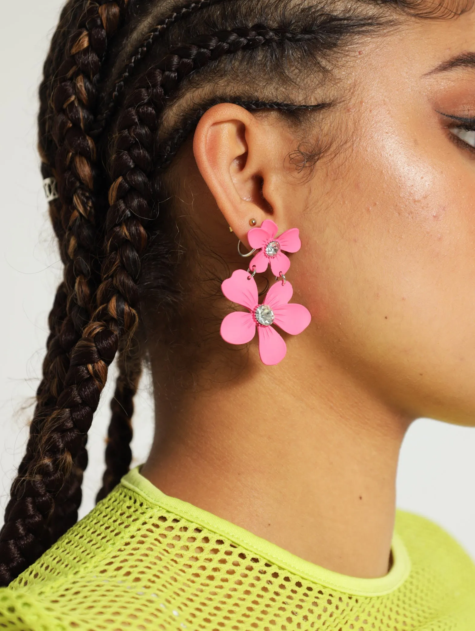 2 Layer Statment Flower Earrings