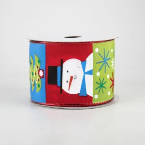 2.5" Cutesy Christmas Squares Ribbon (10 Yards)