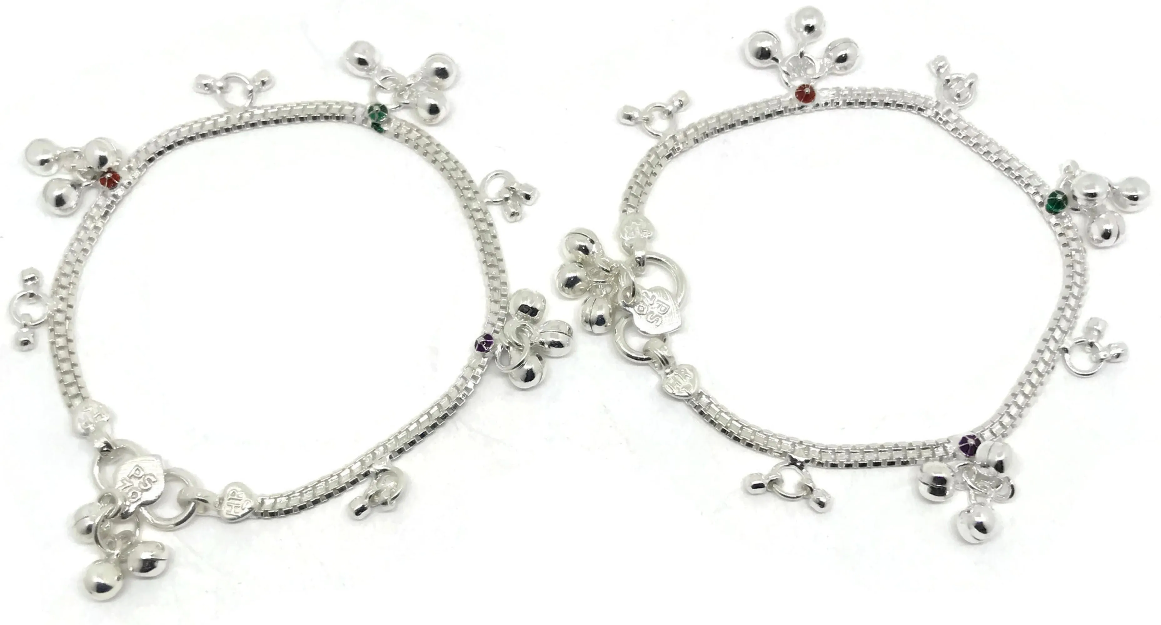 700 Silver Teens Traditional Anklet - #07