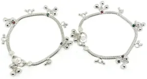 700 Silver Teens Traditional Anklet - #07