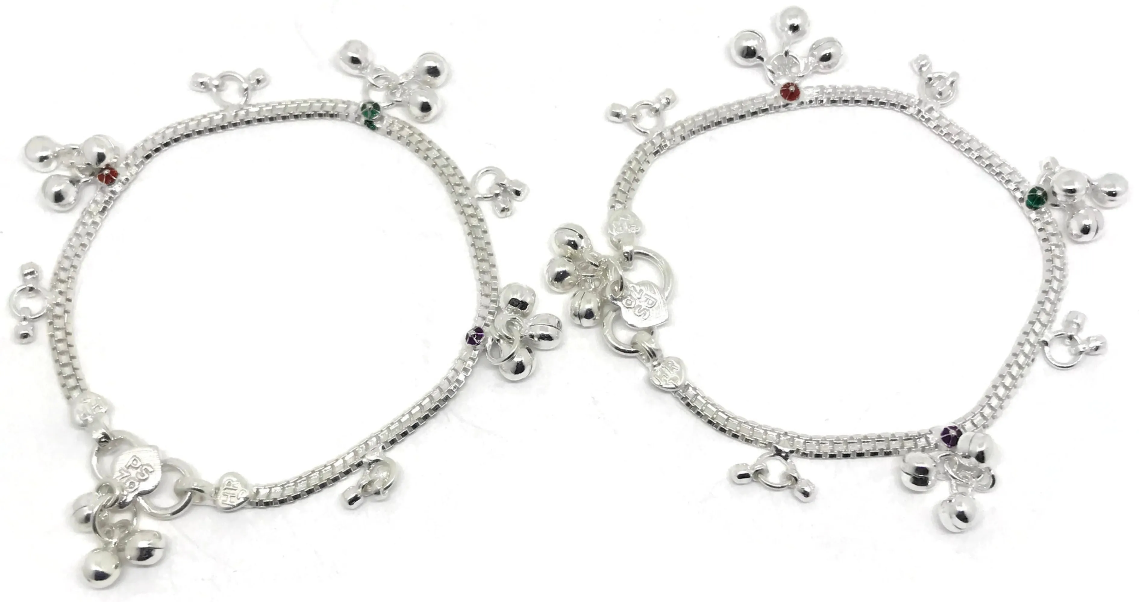 700 Silver Teens Traditional Anklet - #07