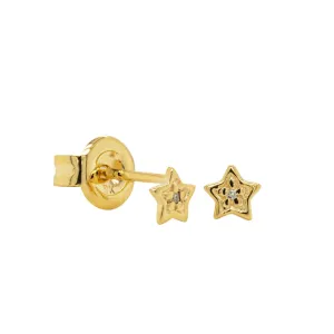 9ct Yellow Gold Mini Diamond Star Studs