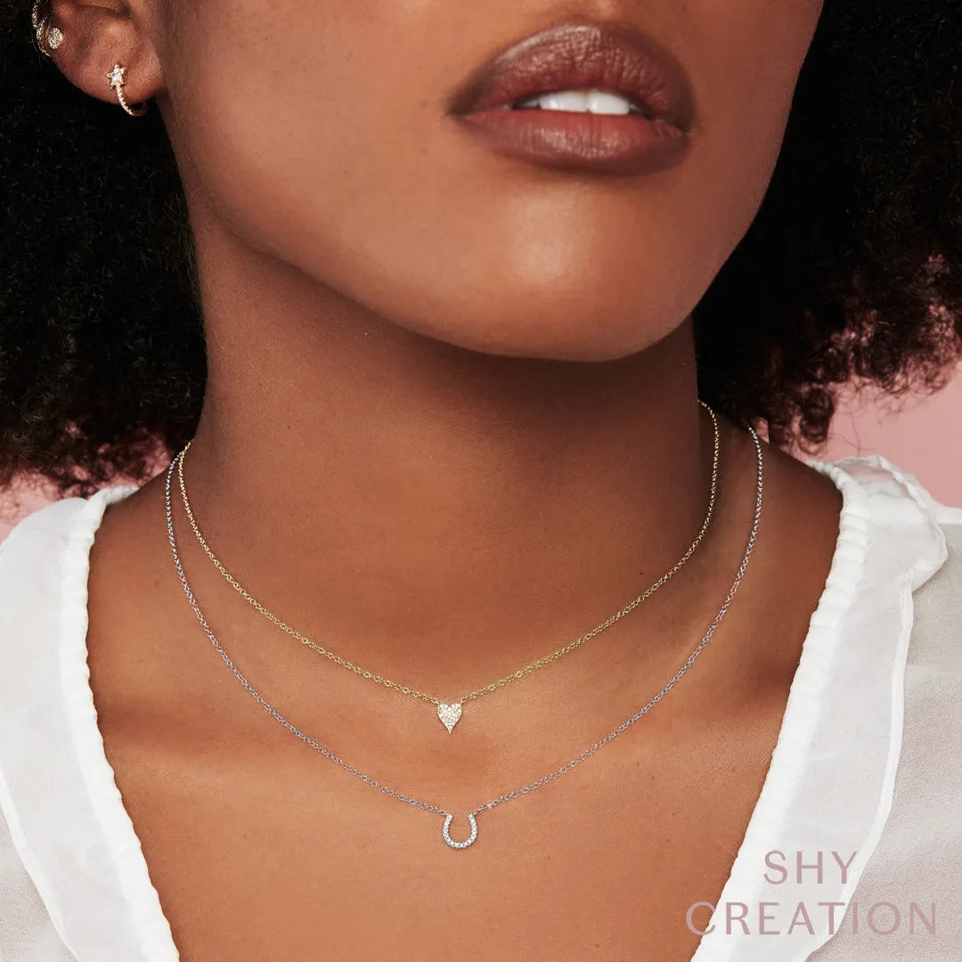 AMOR 0.05CT DIAMOND PAVE HEART PENDANT NECKLACE - MINI SC55006733