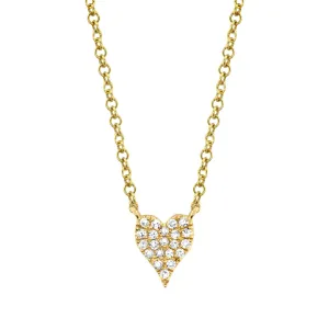 AMOR 0.05CT DIAMOND PAVE HEART PENDANT NECKLACE - MINI SC55006733