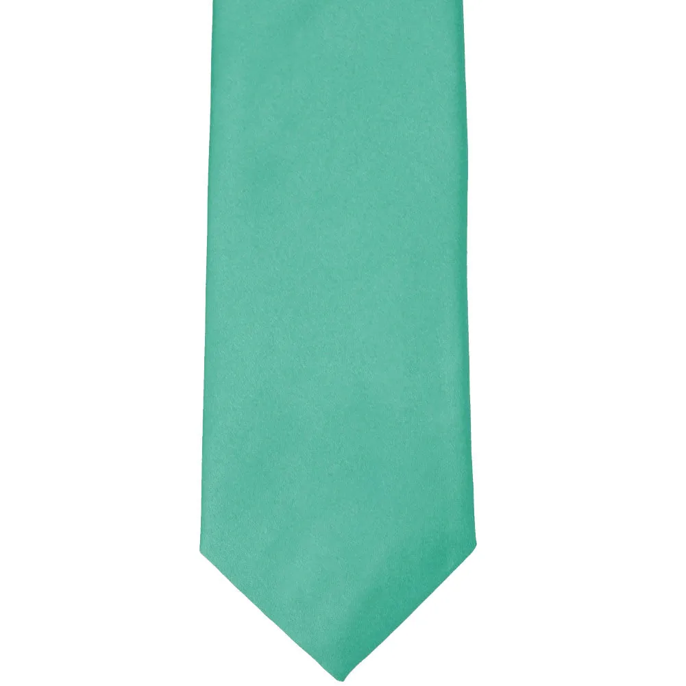 Aquamarine Extra Long Solid Color Necktie