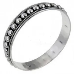 Beaded Bangle with Milgrain Edge