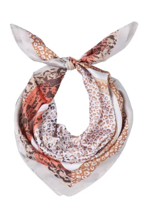 Beige Leopard Silky Scarf