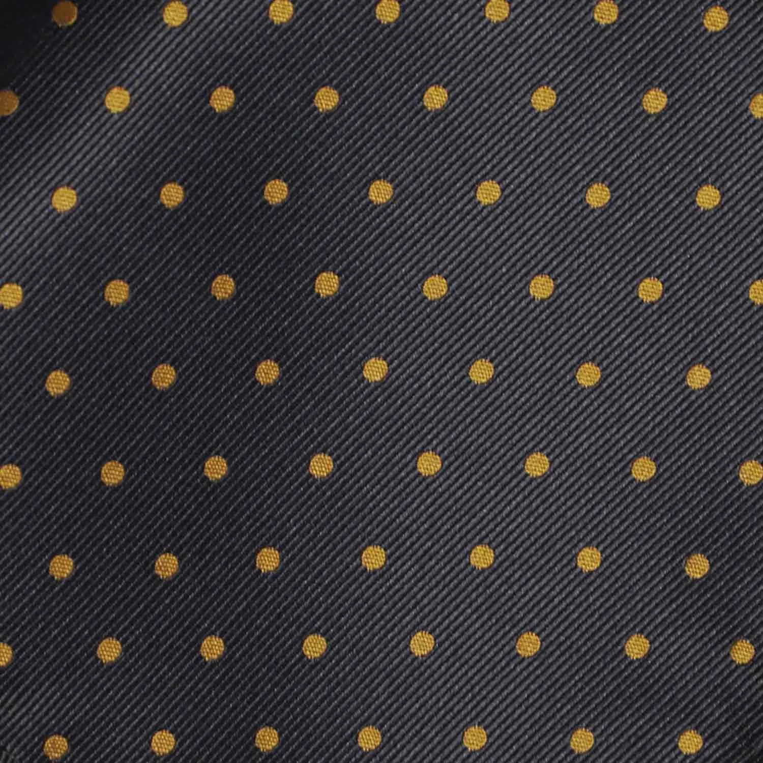 Black and Old Gold Polka Dot Pocket Square