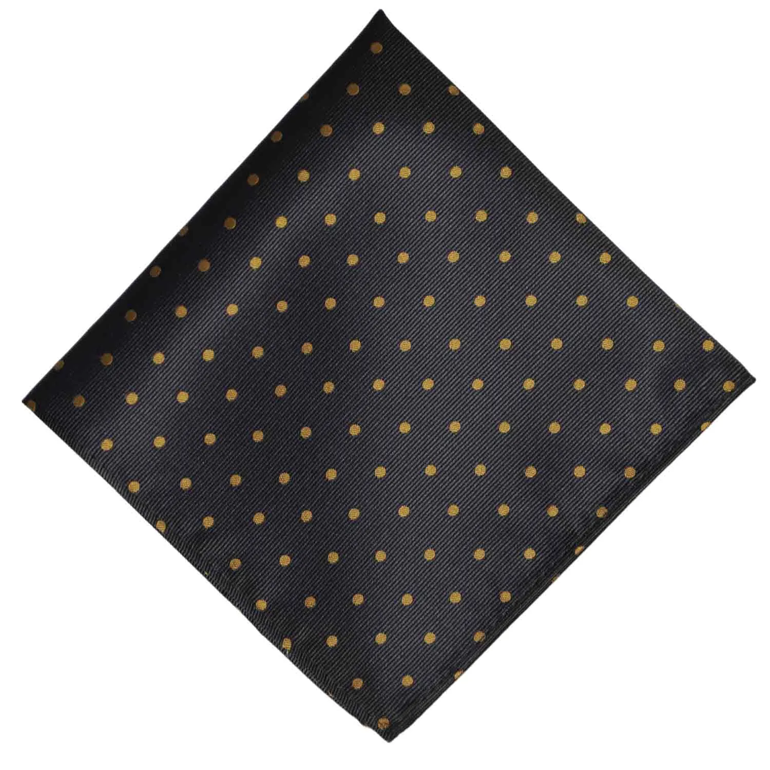 Black and Old Gold Polka Dot Pocket Square