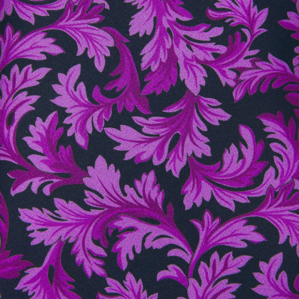 Blue and Purple Leaves Symphony Duchesse Silk Tie