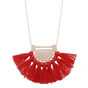 Bohemian Style Fringe Dangle Necklace