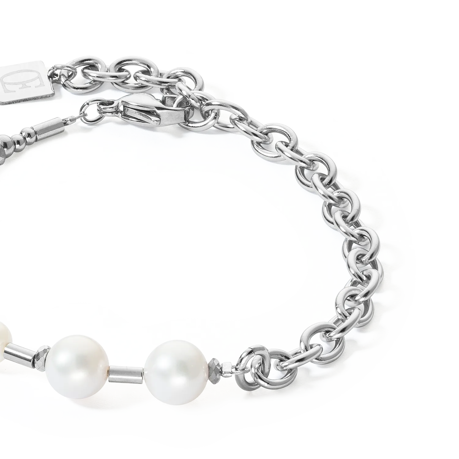 Bracelet Freshwater Pearls & chain Multiwear silver