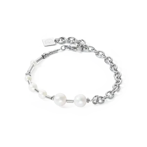Bracelet Freshwater Pearls & chain Multiwear silver
