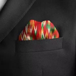 CANDY CANE SWIRL MULTICOLOR PRINTED MEN’S SILK PATTERNED POCKET SQUARE