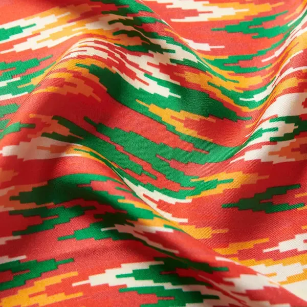 CANDY CANE SWIRL MULTICOLOR PRINTED MEN’S SILK PATTERNED POCKET SQUARE