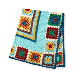 Caron Crochet Granny Stripes & Squares Blanket