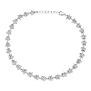 Celestial Rock Star Charm Anklet Ankle Bracelet with Sterling Silver USA Patriotic Design