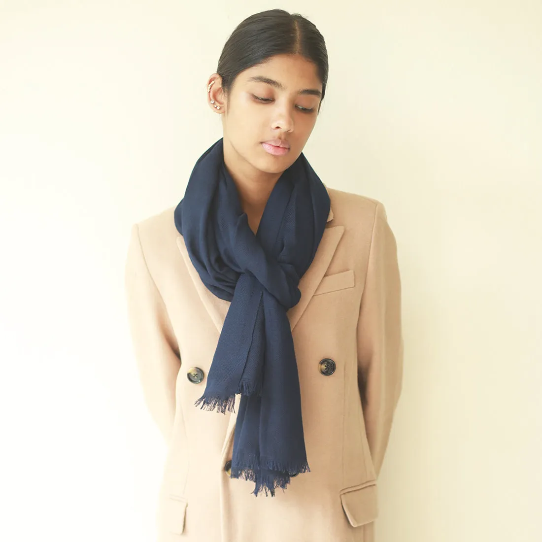 Contemporary Solid Blue Miyabi Scarf