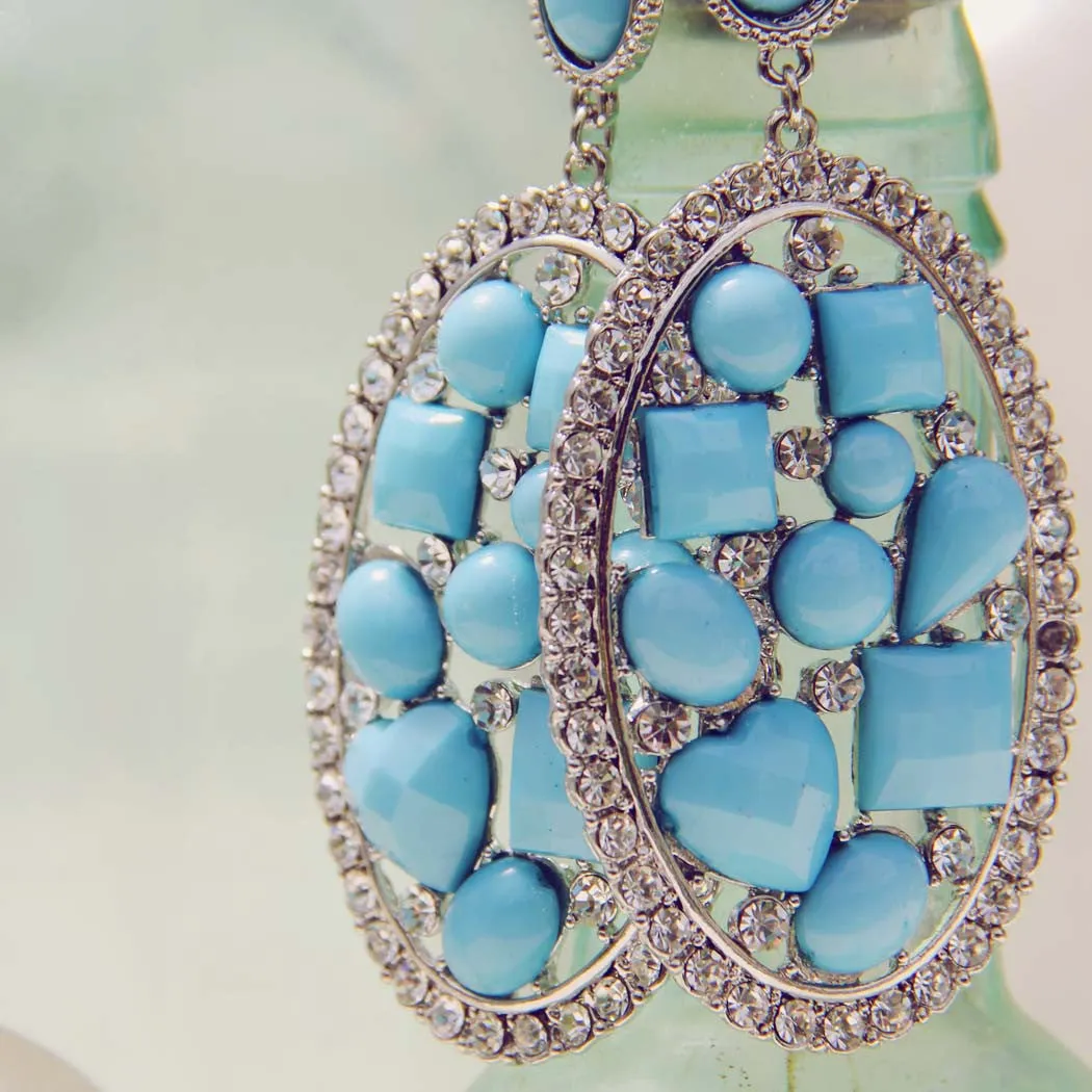 Crystallized Turquoise Earrings