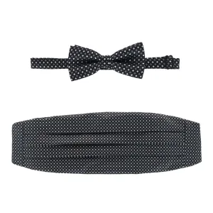 CTM® Men's Neat Print Bow Tie and Cummerband Set