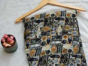 Dark Multicolor Geometric Digital Print Cotton Rayon Fabric