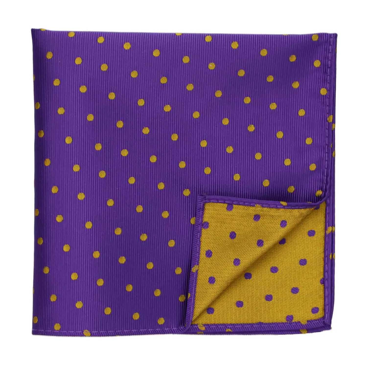 Dark Purple and Gold Polka Dot Pocket Square