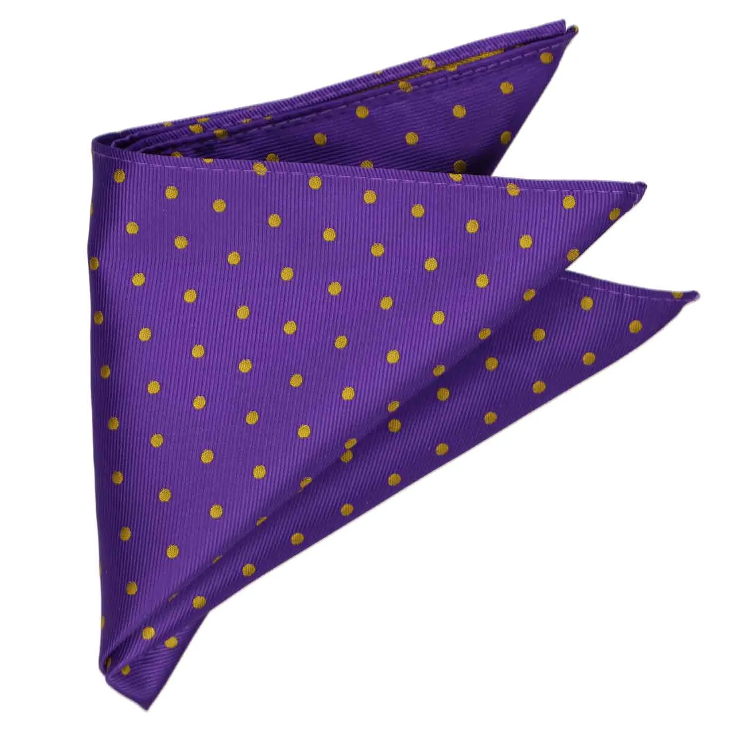 Dark Purple and Gold Polka Dot Pocket Square
