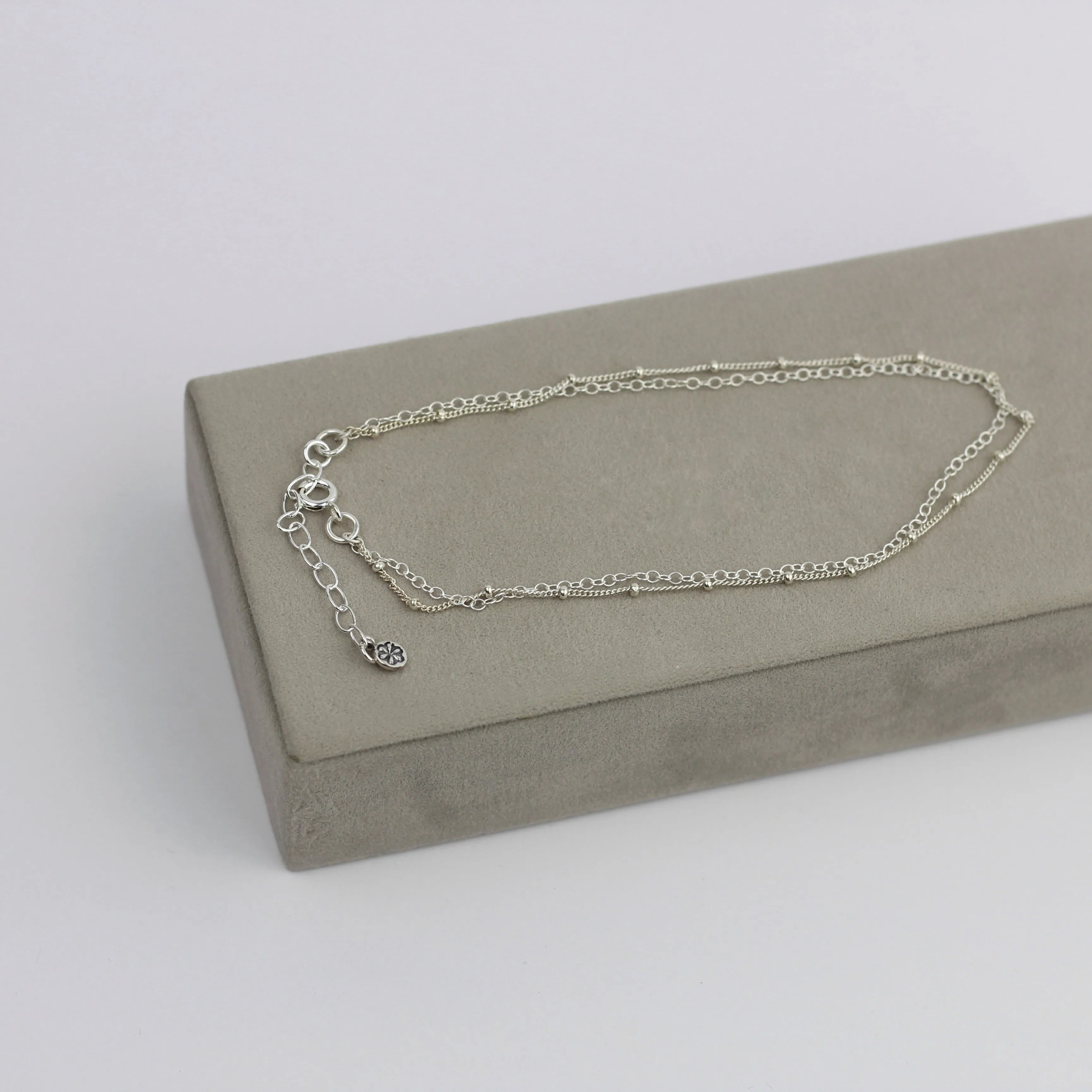 Double Layer Silver Anklet