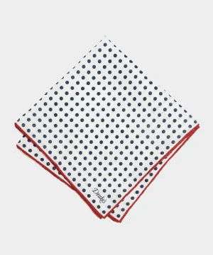 Drake's Spot Printed Pocket Square in Blue