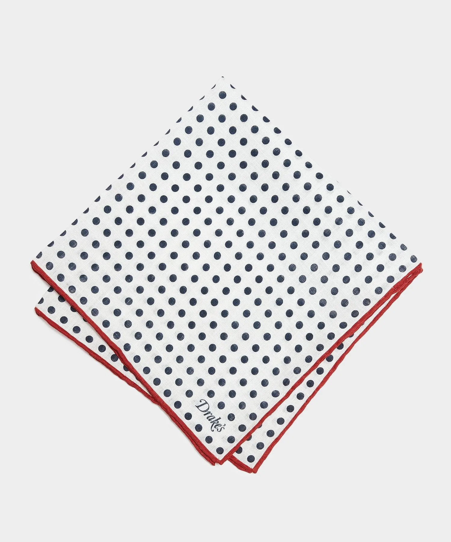 Drake's Spot Printed Pocket Square in Blue