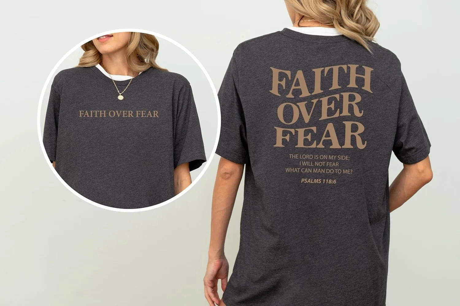 Faith Over Fear Shirt Men - Oversized Christian Religious Shirts - Faith Over Fear Shirts for Women