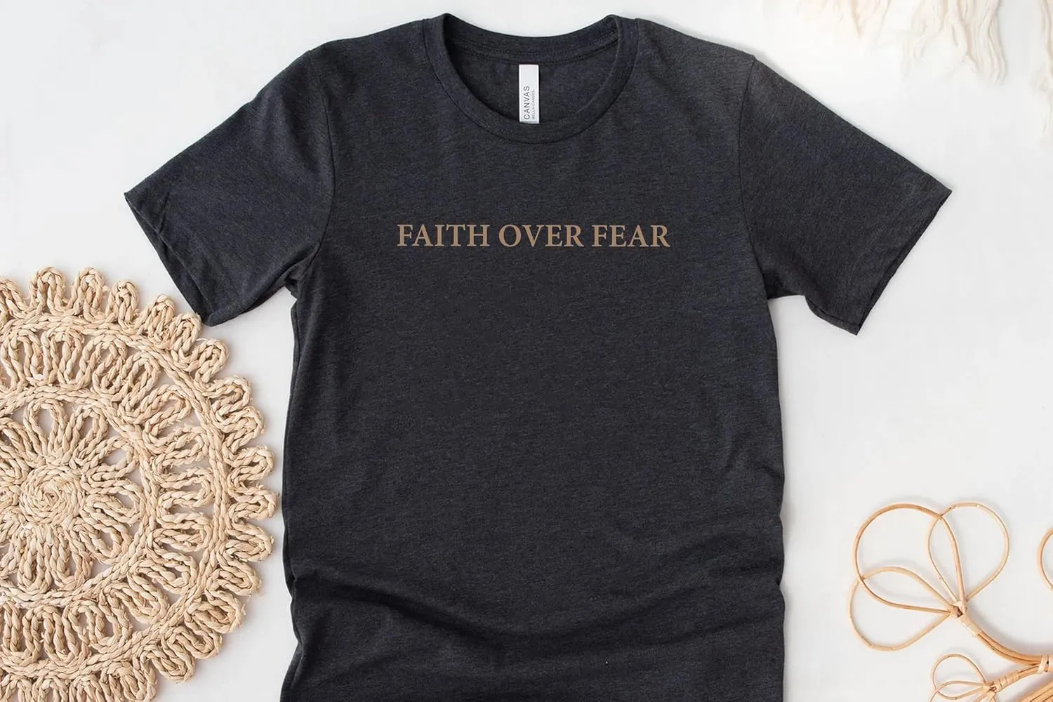 Faith Over Fear Shirt Men - Oversized Christian Religious Shirts - Faith Over Fear Shirts for Women