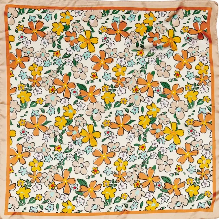 Floral Print Silk Scarf