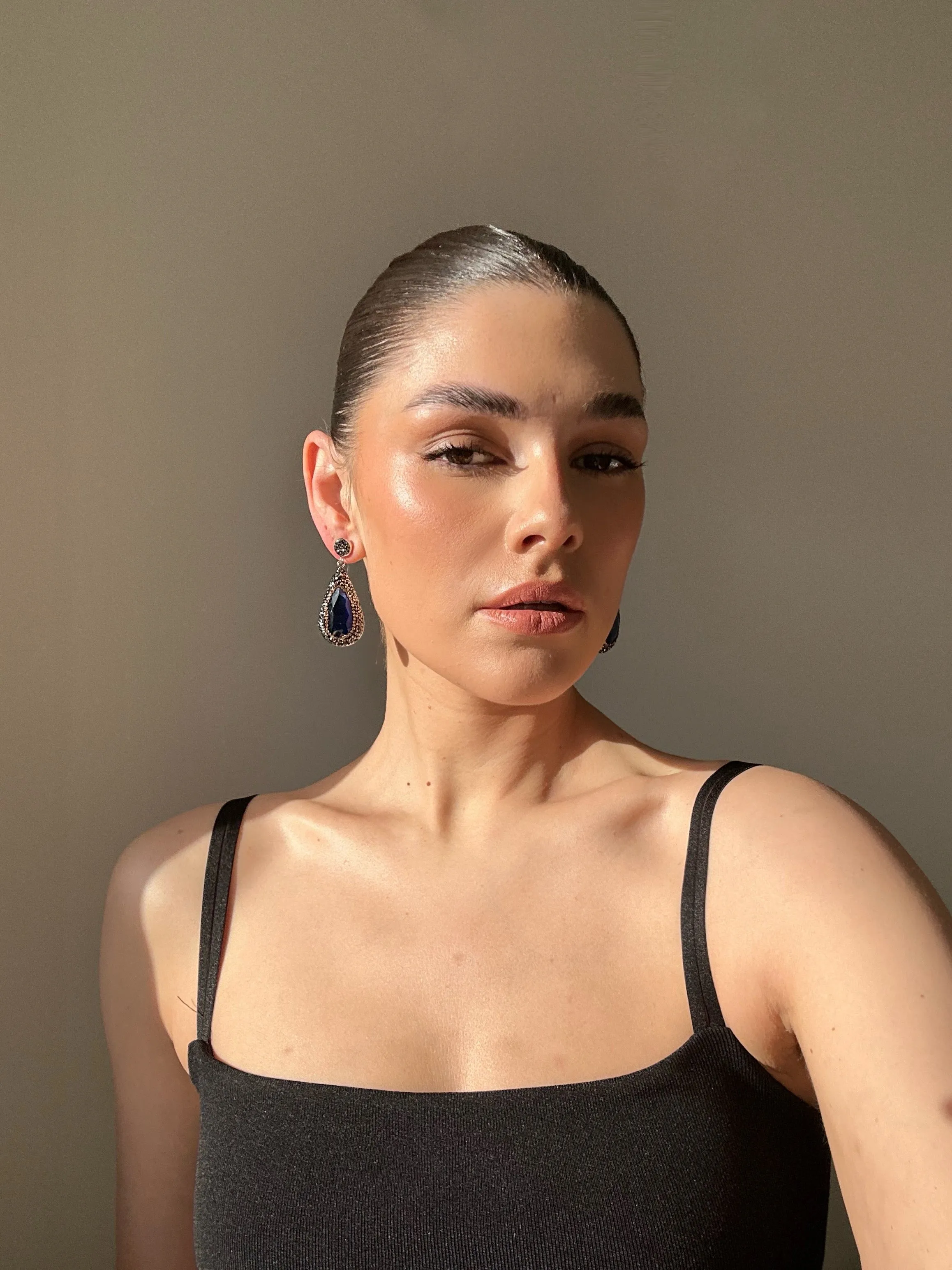 Gem Drop Earrings ~ Sapphire