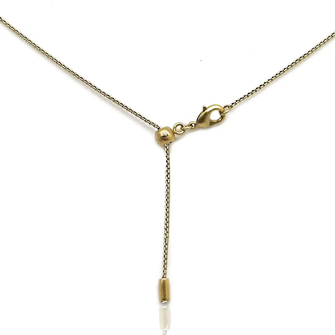 Gold & Labradorite Pavè Frame Necklace