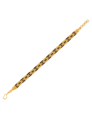Gold Black Beads Bracelet 22 Karat