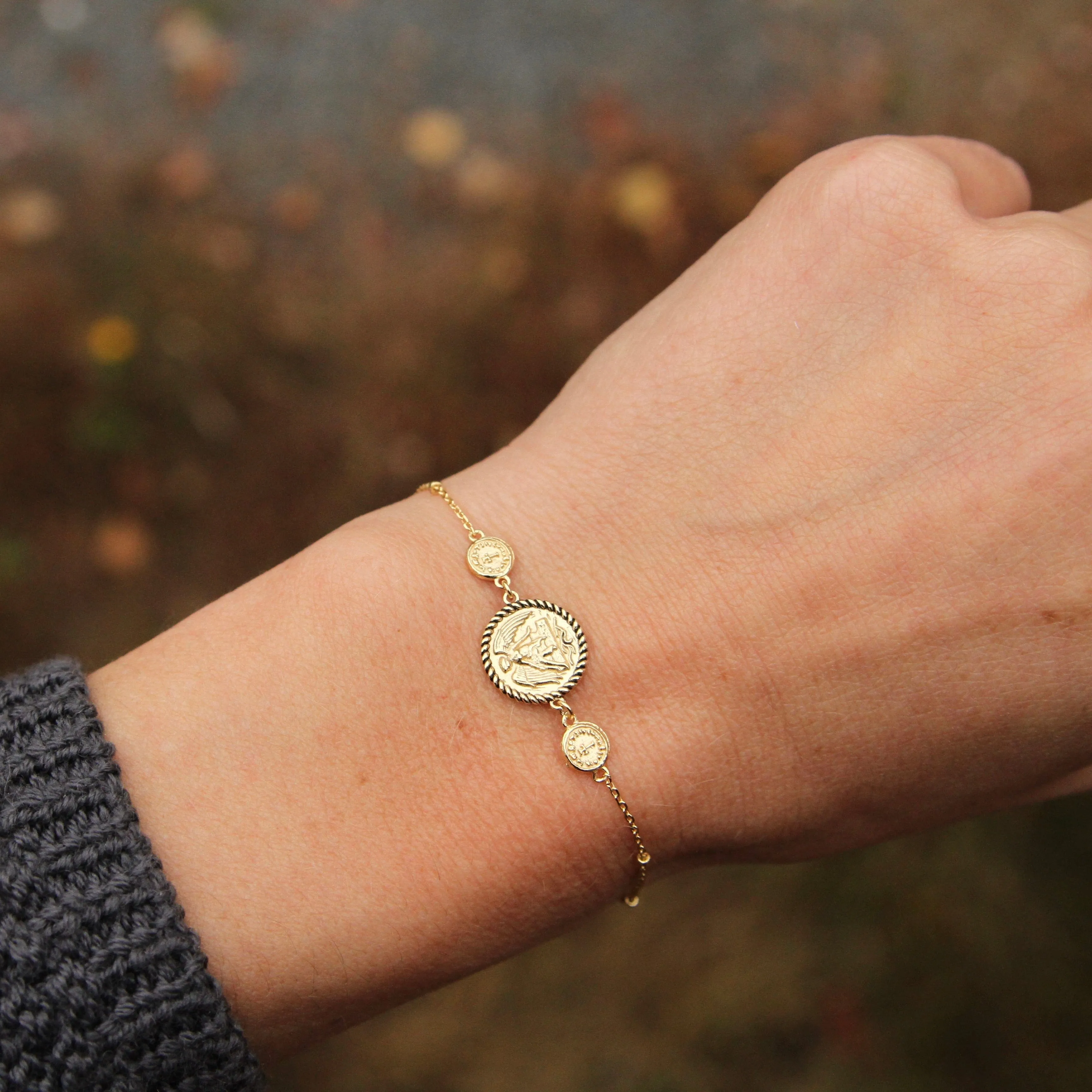 Gold Winged Goddess Bracelet