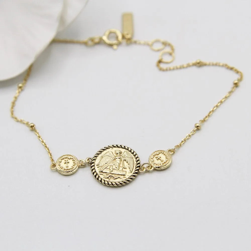 Gold Winged Goddess Bracelet