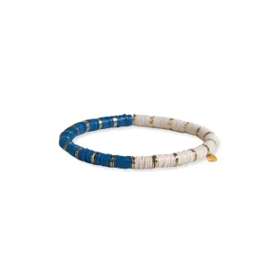 Grace Half And Half Color Block Stretch Bracelet Teal