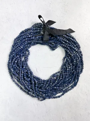 Hand Painted The Next Pashmina Beaded Necklace, Navy/Gold Flecks