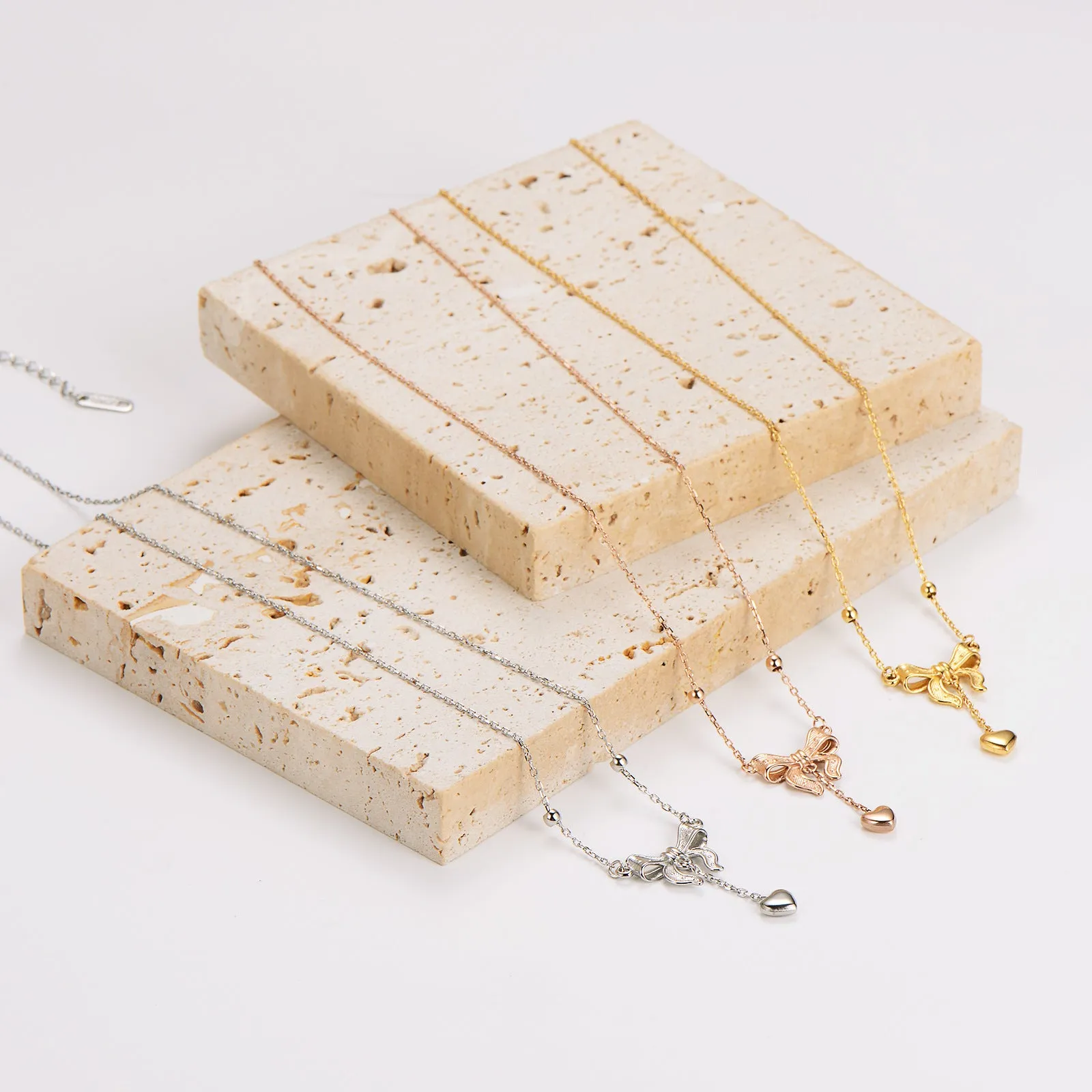 IG Style Bowknot Stainless Steel Electroplating Necklaces