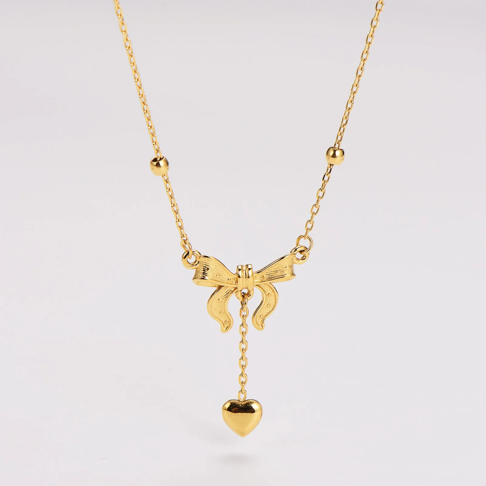 IG Style Bowknot Stainless Steel Electroplating Necklaces