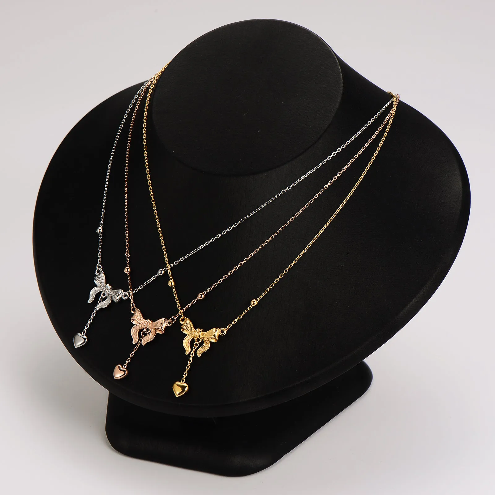 IG Style Bowknot Stainless Steel Electroplating Necklaces