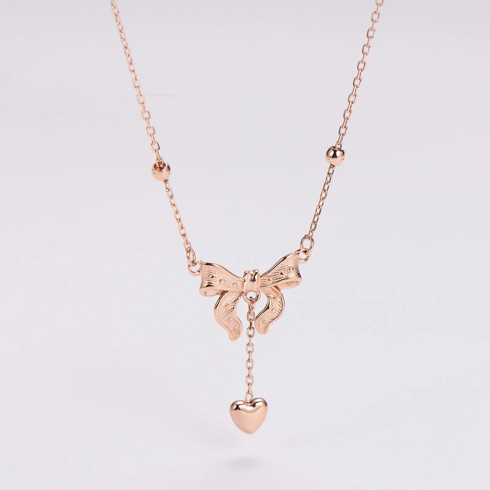 IG Style Bowknot Stainless Steel Electroplating Necklaces