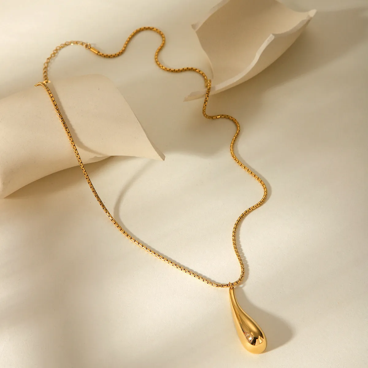 IG Style Chain Droplet Stainless Steel Electroplating Necklaces
