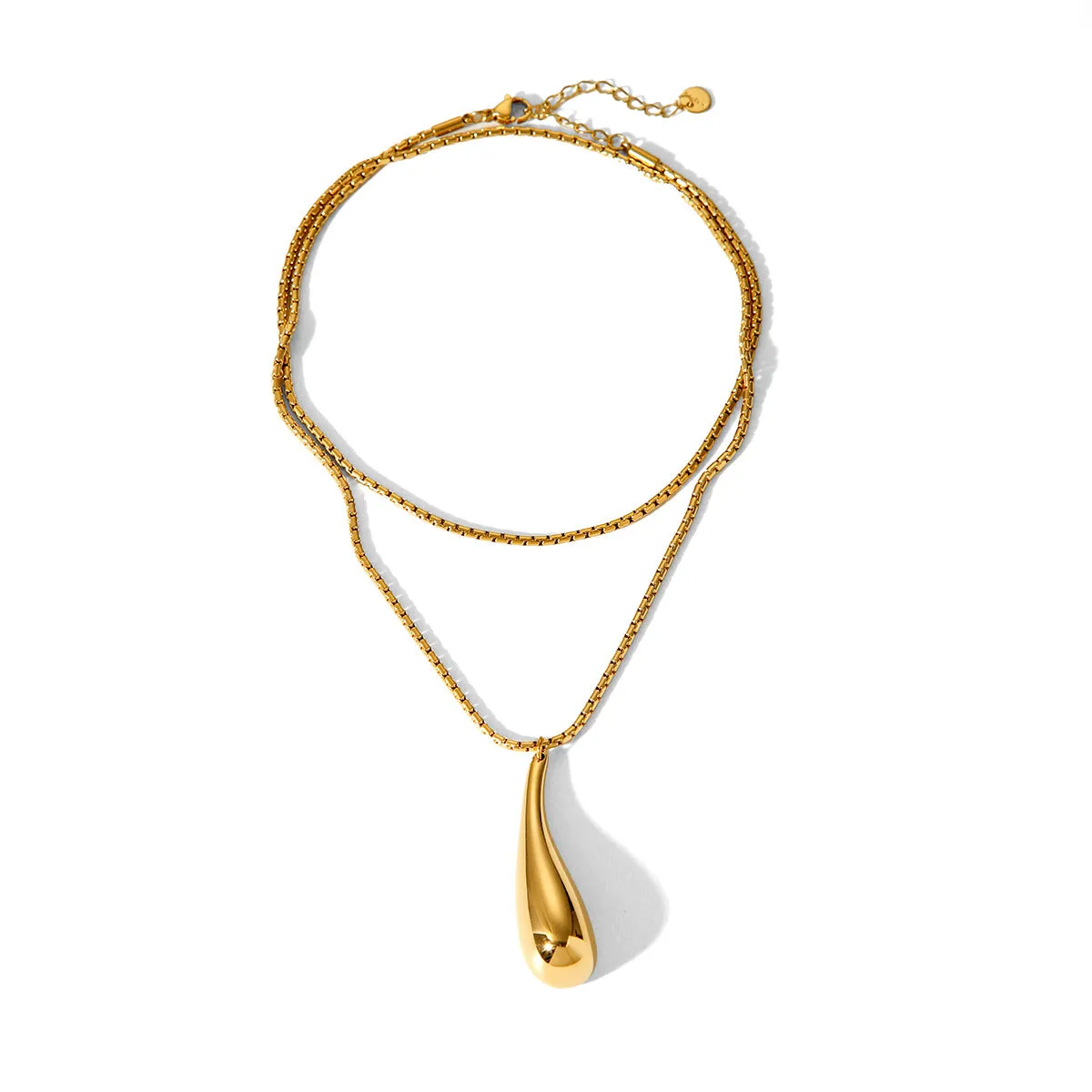 IG Style Chain Droplet Stainless Steel Electroplating Necklaces