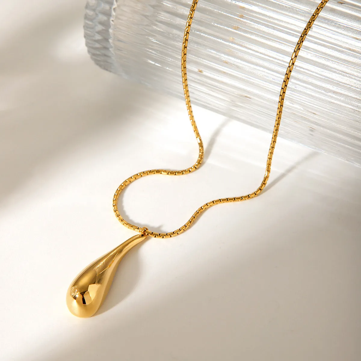 IG Style Chain Droplet Stainless Steel Electroplating Necklaces